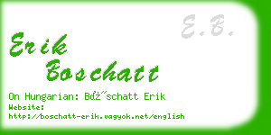 erik boschatt business card